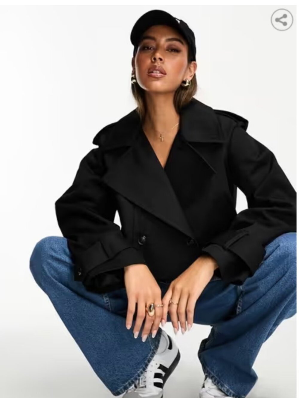 Boxy cropped trench coat